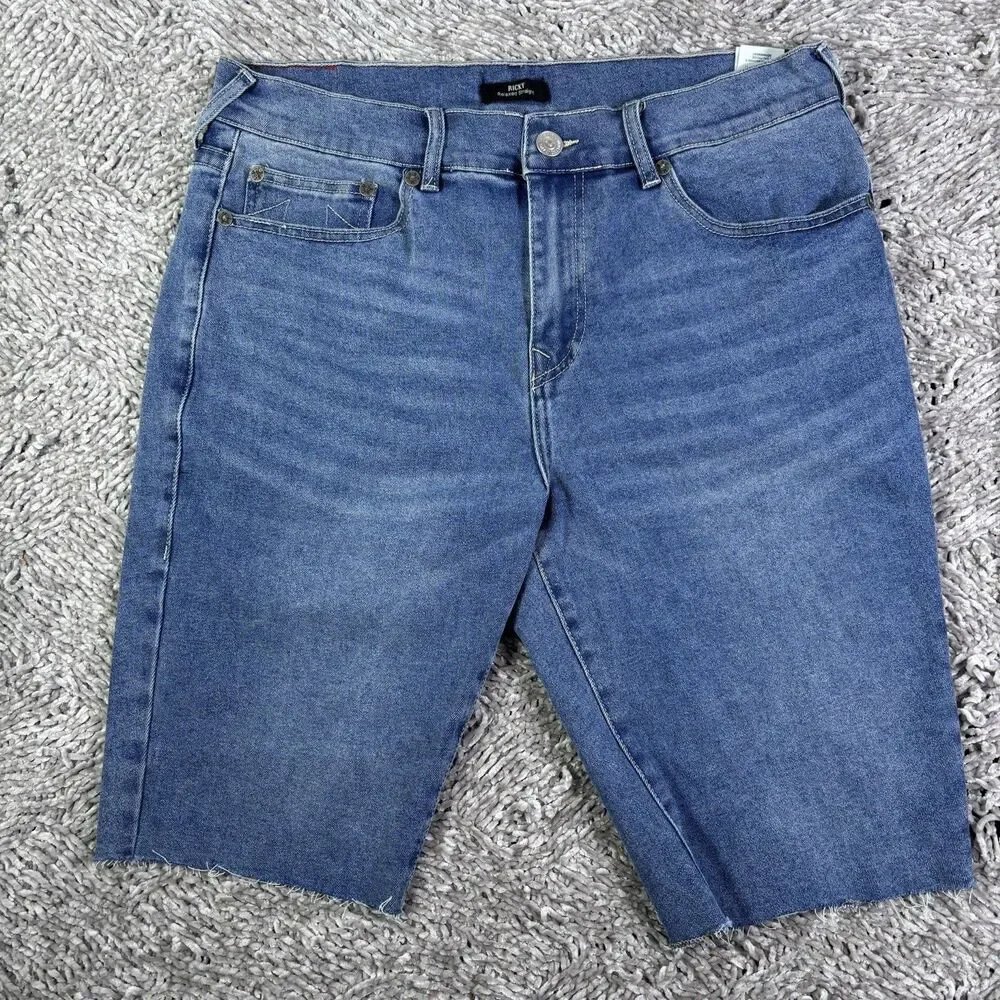 True Religion Ricky Relaxed Straight Shorts Lot Of Two Mens 34 Stretch Denim